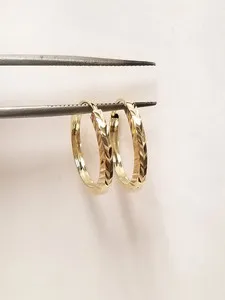 Authentic Square Tube Endless Hoops Earrings Hoop gold plated 925 silver women's earrings