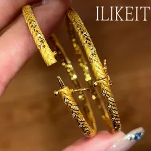 Authentic Golden Harvest Bangle Trio: Abundance & Radiance