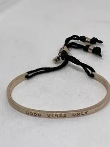 Authentic Embody Radiant Energy with "Good Vibes Only" Rose Gold Cuff