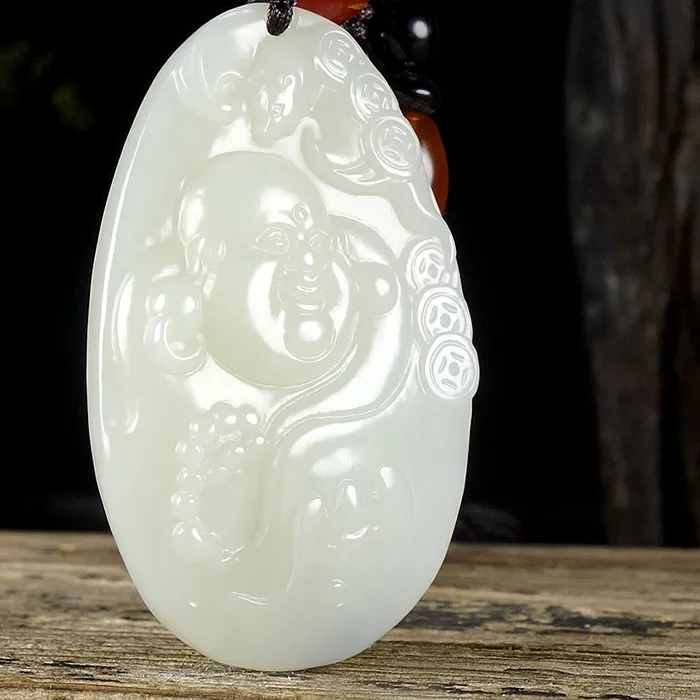 Authentic The Radiant Maitreya: A Vessel of Eternal Joy and Nephrite Serenity