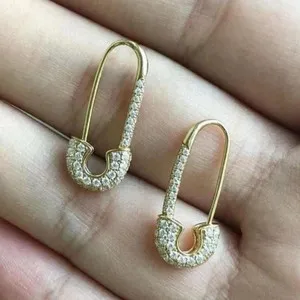 Authentic The Golden Cipher Dangle Earrings - 1Ct Moissanite in 14K Yellow Gold Plated