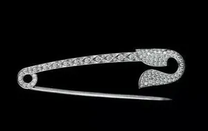 Authentic The Celestial Anchor Safety Pin Brooch in Radiant 14k White Gold Plating with 3.00 Ct Lab-Created Diamonds