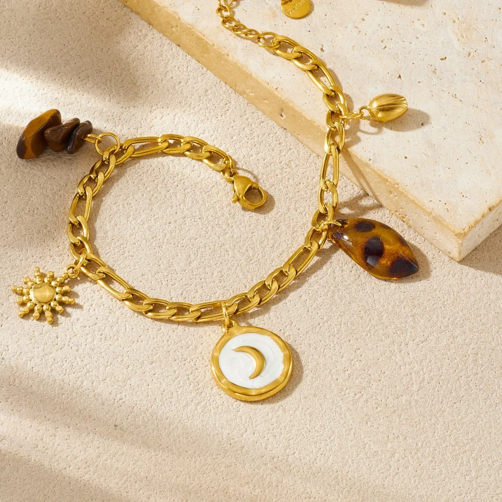 Authentic Moonlit Harmony: Vintage Amber Sun & Moon Elegance