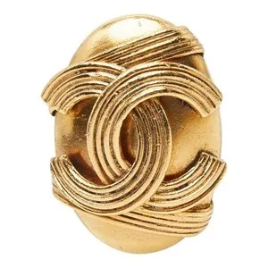 Authentic The Golden Aura of the 1994 Chanel Coco Mark Oval Relic
