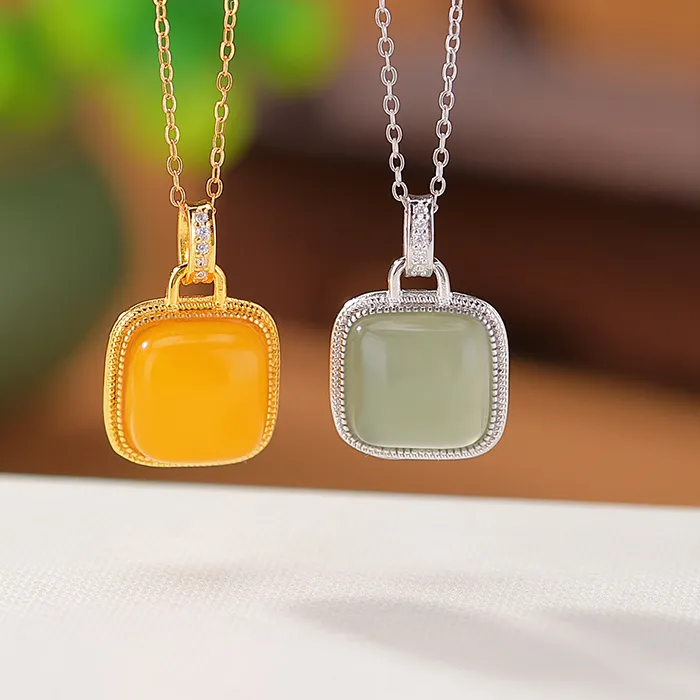 Authentic The Sacred Geometer Pendant of Qing Shui Jade and Sterling Silver