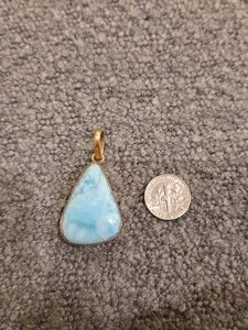 Authentic The Sovereign Tide: Gilded Larimar Talisman of the Caribbean Soul