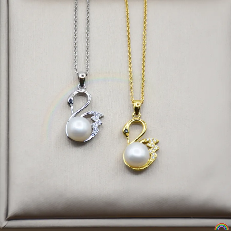 Authentic The Swan of Serenity Natural Pearl Talisman