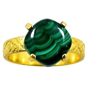 Authentic The Verdant Gaze: 18K Gold-Plated Malachite Talisman Ring