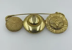 Authentic The Gilded Guardian: Vintage Ornate Safety Pin Brooch