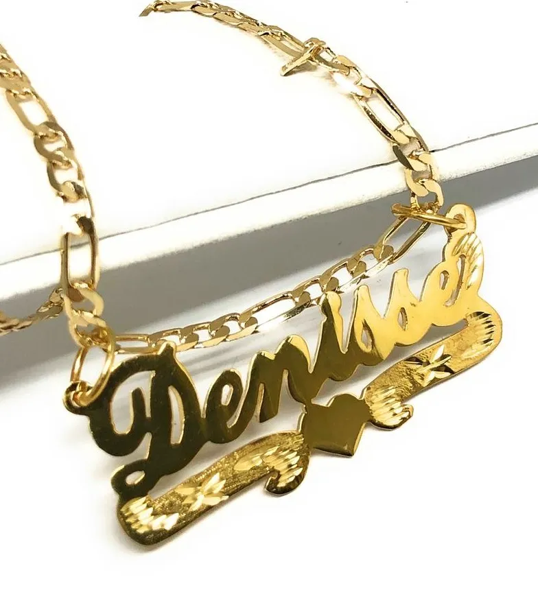 Authentic Personalized Custom Heart Necklace With Name, 18K Plated Gold Pendant, Personalized Name Jewelry, Christmas