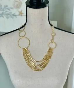 Authentic Unlock the Harmony of the Spheres with our 18k Gold Plated Geometric Necklace