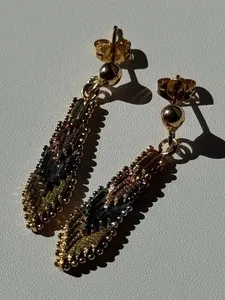 Authentic Tri-Tone Celestial Orbit Earrings: A Trinity of Radiant Light