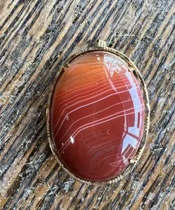 Authentic The Ethereal Sentinel: Vintage Scottish Banded Agate Talisman