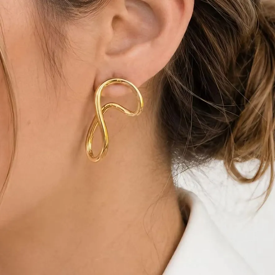 Authentic Infinity of Gold: Twisted Geometry Earrings