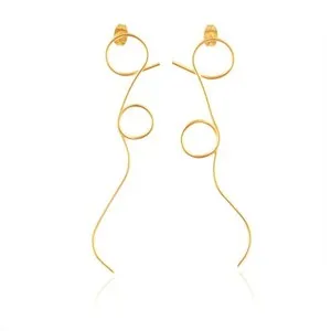Authentic Solar Echoes Matte Hammered Gold Statement Earrings