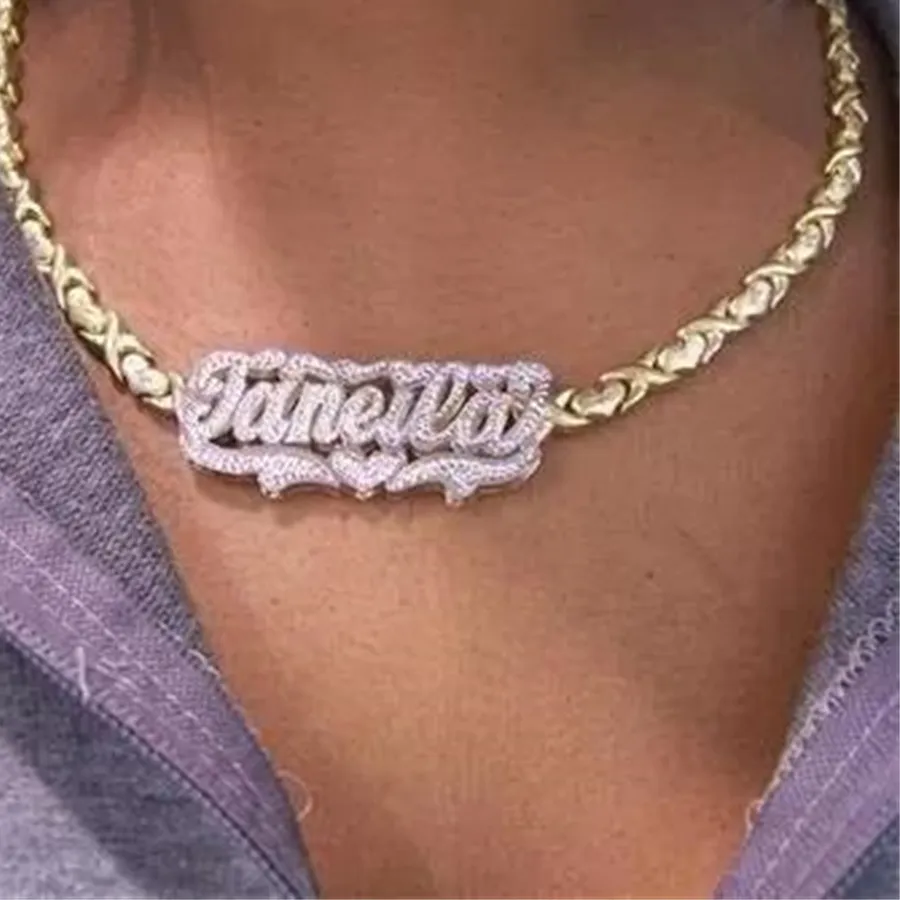 Authentic The Cipher of Self: Two-Tone 3D 18K Gold Plated Personalized Nameplate Talisman