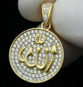 Authentic Radiant Crescent: The Divine Allah Moissanite Talisman in 14K Gold Over Silver