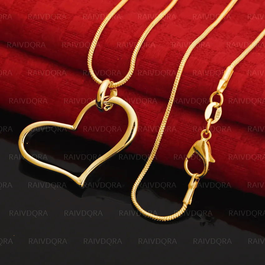 Authentic Heartfelt Protection: Radiant 18K Gold Plated Heart Pendant Necklace