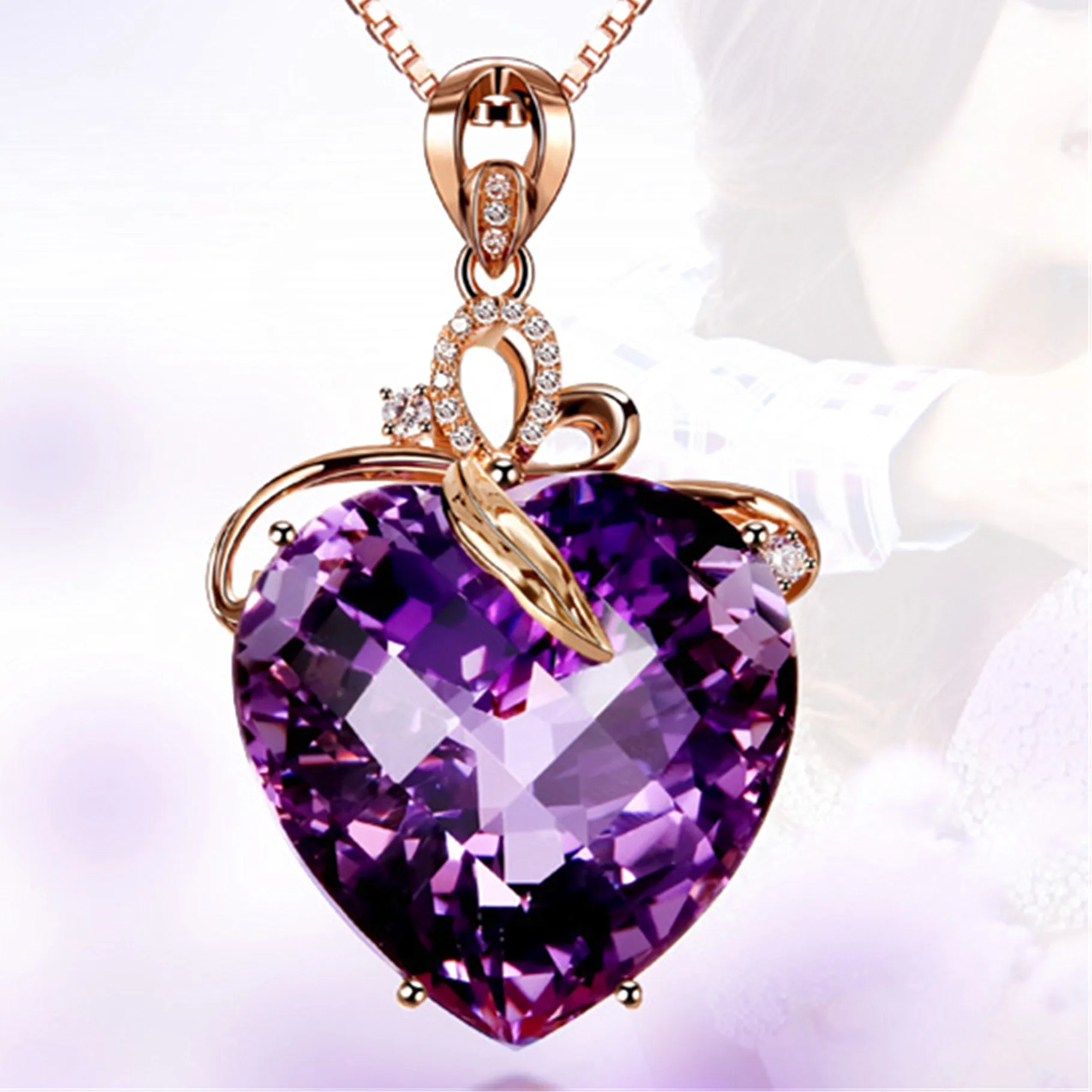 Authentic The Violet Heart 18K Gold- Plated Amethyst Talisman