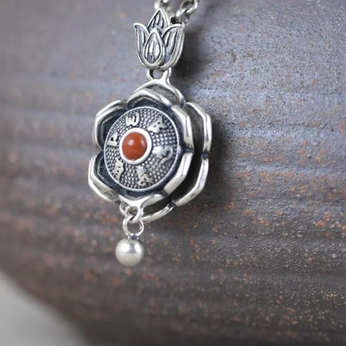 Authentic The Lotus of Eternity: Sacred Om Mani Padme Hum Sterling Silver Talisman