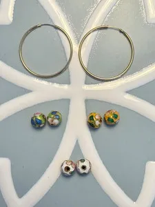 Authentic Celestial Orbits: Gold-Plated Endless Hoops with Sacred Interchangeable Charms