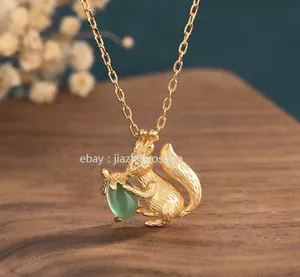 Authentic The Golden Harvest: Jade Squirrel and Acorn Talisman