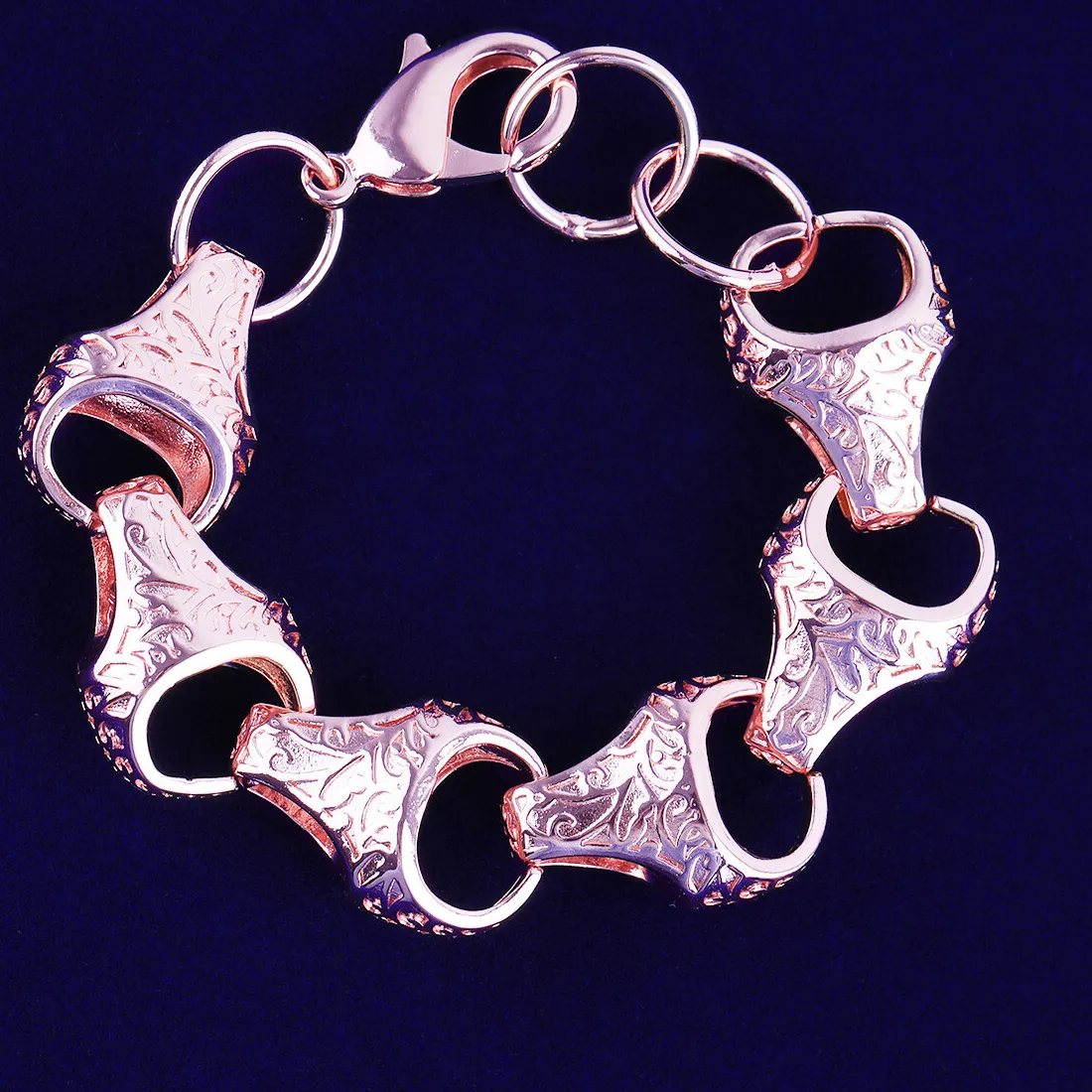 Authentic Be Large | Designer Acorn Link 24k 925 Silver Rose Gold Plated Hip Hop Bracelet