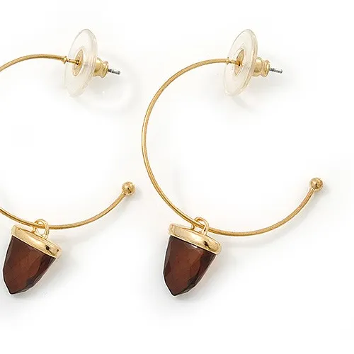 Authentic Golden Acorn Talisman Hoops: Symbols of Infinite Potential