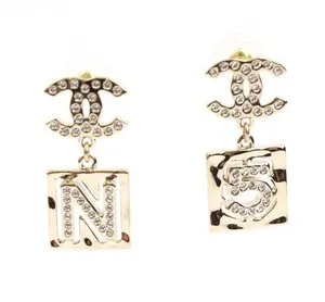 Authentic Celestial Square Amulet: Champagne Gold-Plated Earrings of Radiant Protection