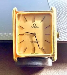 Authentic Golden Chronos Sigil: Omega De Ville Tank Square Timekeeper