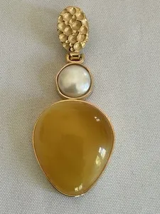 Authentic The Golden Hearth: Baltic Amber and Pearl Talisman of Vitality