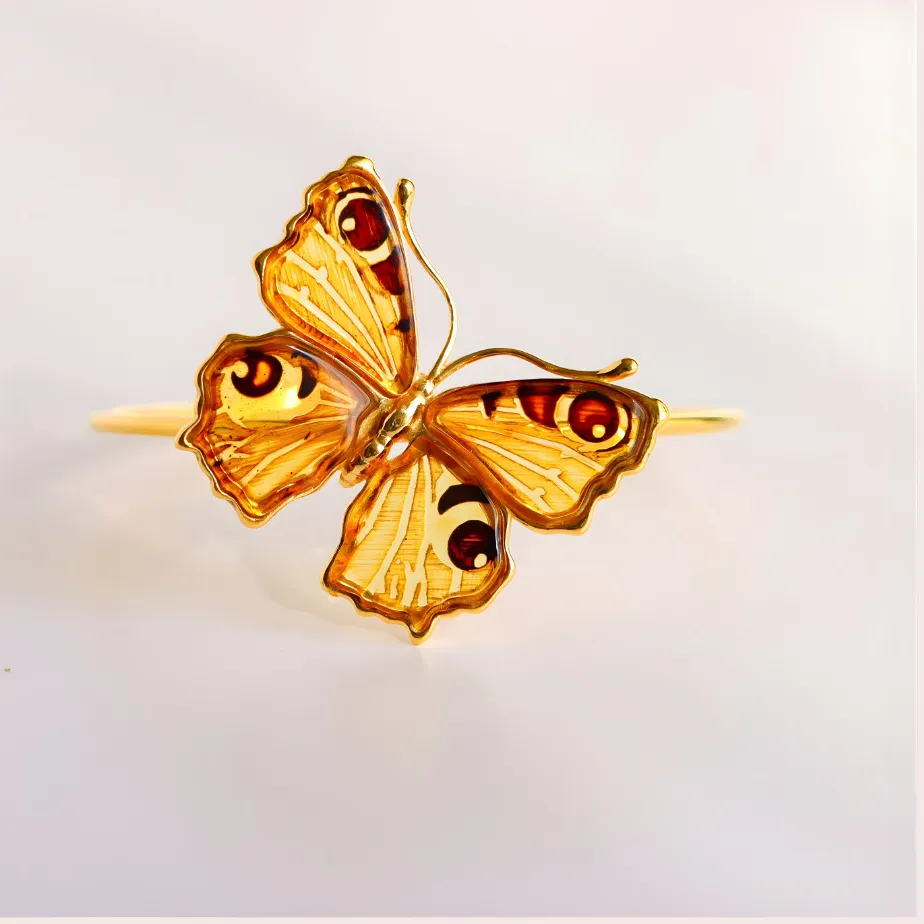 Authentic The Gilded Monarch: Baltic Amber Metamorphosis Bracelet