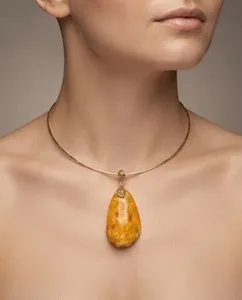Authentic The Solar Radiance of Fossilized Sun: Butterscotch Baltic Amber Amulet