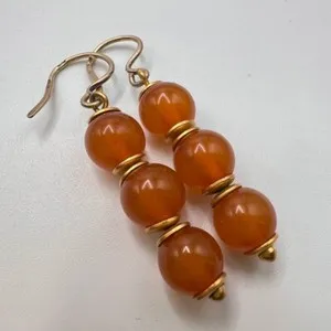 Authentic Golden Amber Solar Radiance Earrings: A Soviet-Era Reliquary of Vitality
