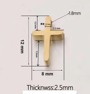 Authentic 18K Gold Plated Cross Pendant Charm Jewelry NO CHAIN
