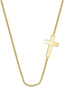Authentic Gold Plated Cross Necklace for Women Dainty Non Tarnish Pendant Choker Necklaces