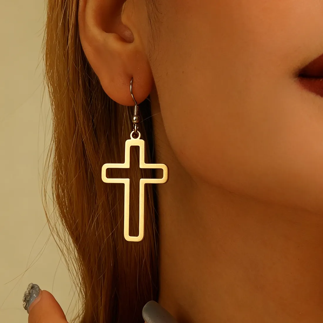 Authentic Chandler Geometric Frame Dangle Earrings Hollow Outline Jewelry Minimalist Pendant Earrings Bijoux