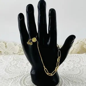 Authentic The Celestial Link: 14K Gold-Plated Infinite Paperclip Bolo Bracelet
