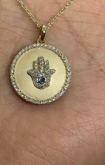 Authentic The Celestial Hamsa Moissanite Amulet in Radiant Gold