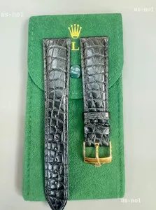 Authentic Golden Protection: Rolex Crocodile Leather Band with Majestic Gold Plating
