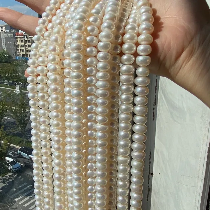Authentic Natural Pearls 17 10- 11Mm Thick Flat Bead Manufacturers Handmade Diy Necklace Bracelets Finished Necklace