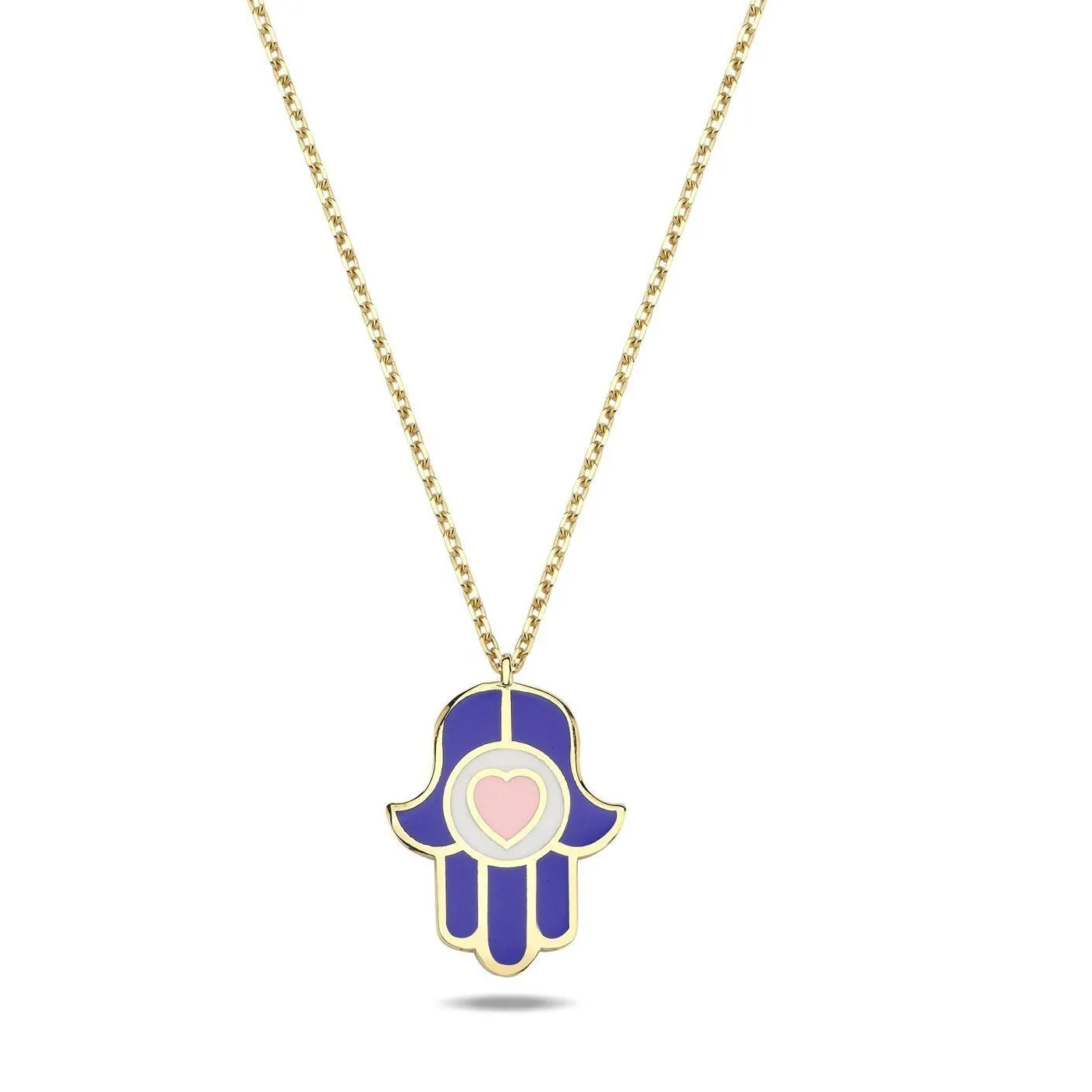 Authentic Gold Plated Heart & Hamsa Necklace: A Beautiful Blessing of Love & Protection