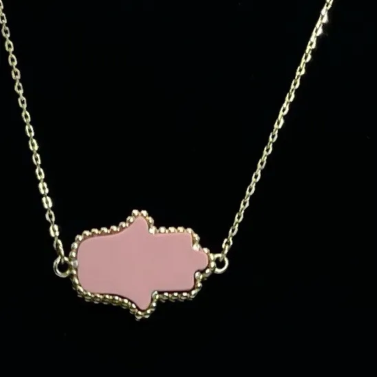 Authentic The Hamsa Hand of Divine Protection: Peach Enamel on Gold-Plated Sterling Silver