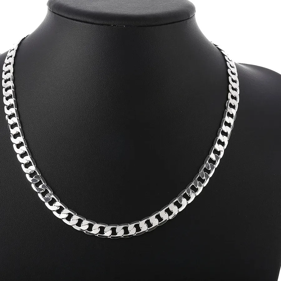 Authentic 925 Sterling Silver Necklace Jewelry 40- 60Cm 8Mm Chain Solid Christmas