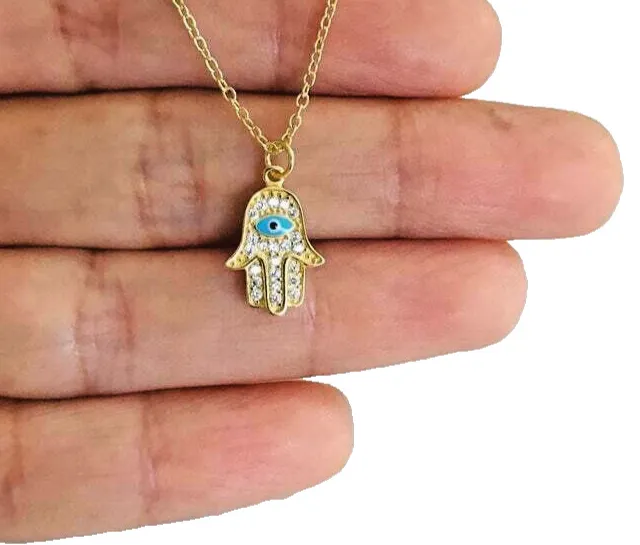 Authentic The Golden Palm of Protection Hamsa and Evil Eye Talisman