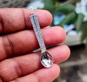 Authentic The Alchemist's Spoon: 1.10Ct Moissanite Celestial Pendant in Radiant 14K White Gold Plated Silver