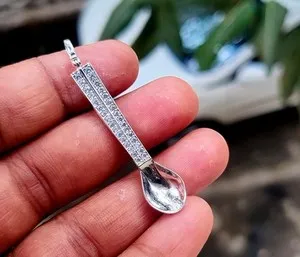 Authentic The Alchemist Spoon: 1.20Ct Moissanite & 14K White Gold-Plated Talisman