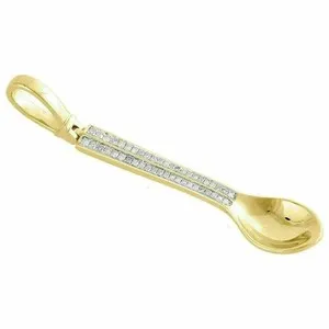 Authentic The Alchemist Spoon: 2Ct Round Cut White Moissanite 14k Yellow Gold Plated Talisman