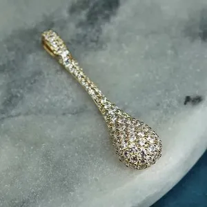 Authentic The Golden Alchemist Spoon Amulet with Radiant Lab-Created Diamond