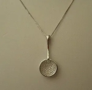 Authentic Moonlit Serenity - 1Ct Round Cut Lab-Created Diamond Pendant <br>Shaped Like a Spoon, Illuminating Your Soul